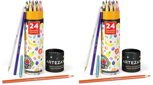 Arteza Kids Scented Pencils for Kids, 24 Pre-Sharpened Triangle Color Pencils, Smelly Pencils for Arts, Crafts & School Supplies (Pack of 2) - size: 1 Count (Pack of 48), style: Scented