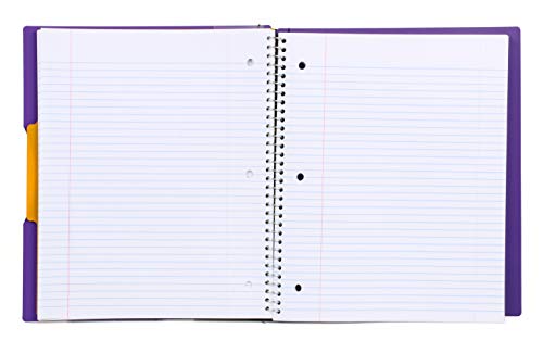 Mintra Office Durable PREMIUM Spiral Notebook, ((Purple, 1 Subject, 8.5in x 11in)), Fabric Covered Coils, No Snags, Removable Adjustable Pocket Dividers, Ruler, Organization, Customizable - color: Purple, size: 1 Subject (8.5in x 11in)
