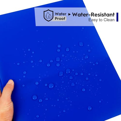 24-Pack Plastic Folders with Pockets and Prongs,2-Pocket Folders with 3 Fasteners, Holds 8-1/2" x 11" Paper for School/Office/Home, Blue - color: Blue, size: 24-Pack