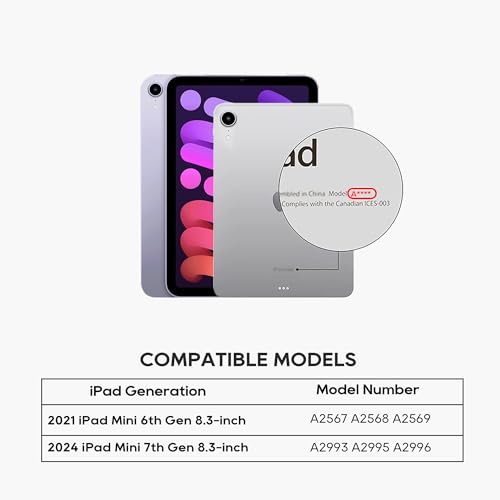 edaiser Swivel Keyboard Case iPad mini 7th A17 Pro & 6th Generation Purple | 360 Degree Rotatable Protective Cover | Compact Bluetooth Keyboard | Trackpad | RGB Backlit | Flexible Use for Kids/Students - color: Metallic Purple, size: iPad Mini (7th-6th)