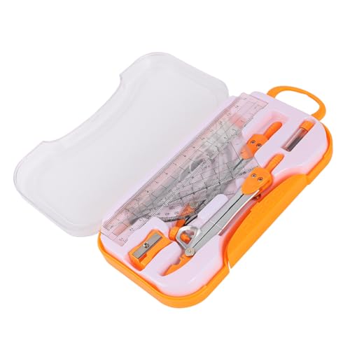 jojofuny Metal Compass Geometry Drawing Kit 10pcs Set with Drawing Rulers for Students Exam Math Geometry Tools Random Color