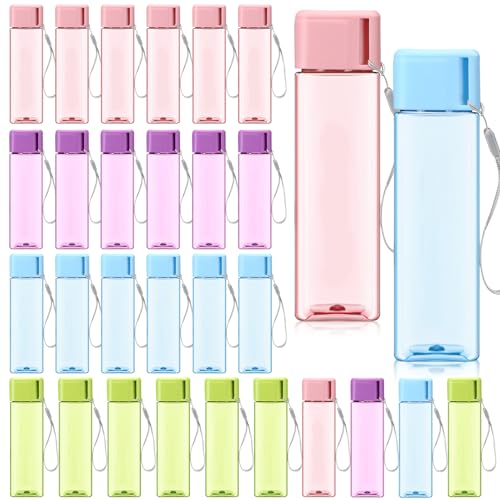 Mifoci 30 Pcs Water Bottle Bulk 17 oz Plastic Sports Water Bottles for Kids Adults Reusable Leak Proof Portable Drink Container Large for School Classroom Travel Camping Fitness Office(Multicolor) - color: Multicolor