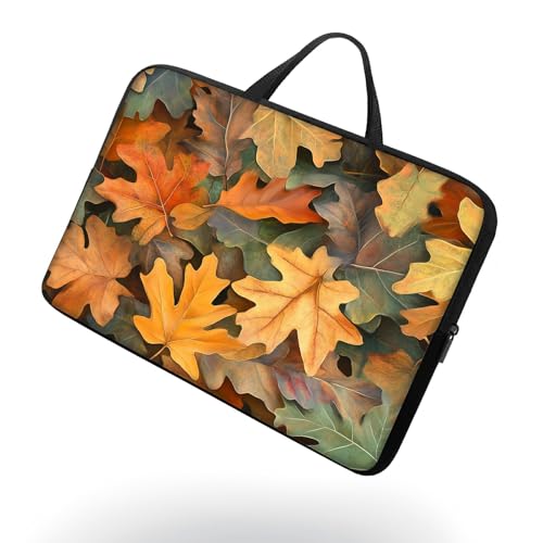 11.6 12 12.2 12.3 inch Laptop Sleeve with Handle, Autumn Maple Leaves Water‑Resistant Tabet Carrying Case for MacBook Air 12/Chromebook/HP/Dell/Lenovo/Asus/Acer - color: Autumn Maple Leaves, size: 11-12.3 inch Devices