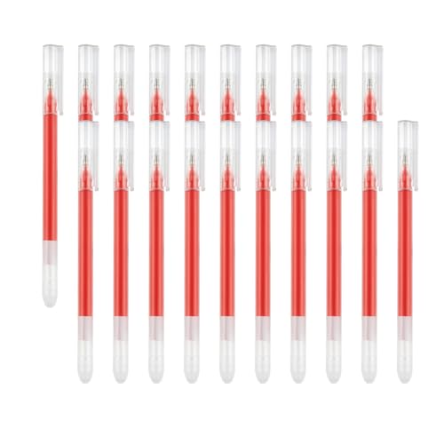 Volcanics Red Erasable Gel Ink Pens 20 Pack – Smooth Writing Heat Erasable Gel Pens with Cap, No Refill Needed, No Smudge, Perfect for School, Office, Journaling, Note Taking, Drawing - color: Red