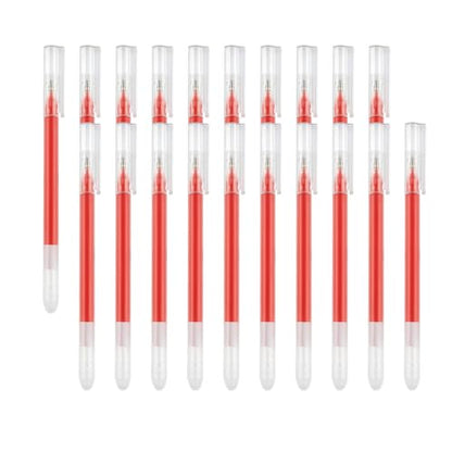 Volcanics Red Erasable Gel Ink Pens 20 Pack – Smooth Writing Heat Erasable Gel Pens with Cap, No Refill Needed, No Smudge, Perfect for School, Office, Journaling, Note Taking, Drawing - color: Red