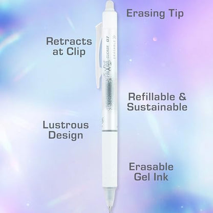 PILOT FriXion Aura Retractable Erasable Gel Pens, Fine Point 0.7 mm, Magenta Ink, Dozen - color: Magenta