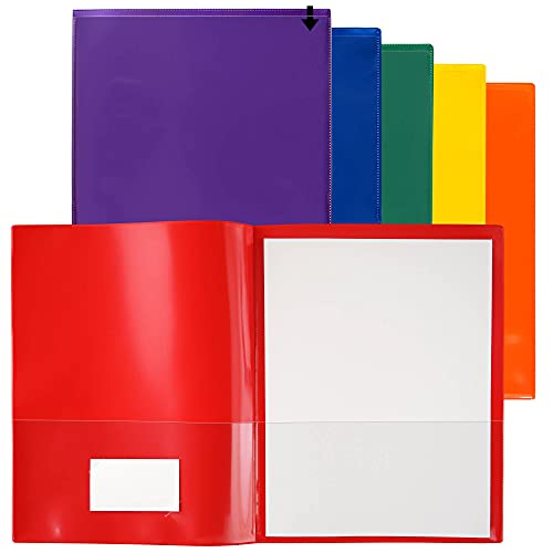 StoreSMART - Plastic 2-Pocket Folders - Primary Colors 60 Pack - 10 Each of Six Bright Colors - Made in U.S.A - (R900PCP60) - size: 60-Pack
