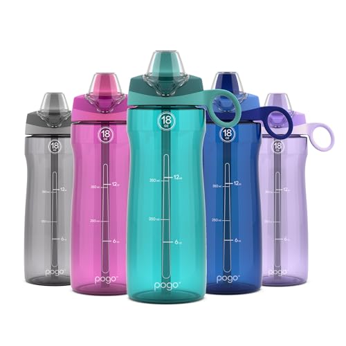 Pogo BPA-Free Tritan Plastic Water Bottle with Soft Straw Lid, 18 Oz, Teal - color: Teal