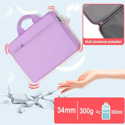Hseok Laptop Case 13.3-14 Inch Sleeve,TSA Shockproof Computer Handbag,Compatible with MacBook Neo/Pro 14 M5/M4/M3/M2/M1,All Models 13.3" MacBook Air/Pro,XPS 13/14,Most 13-14 Notebooks,Purple - color: Purple
