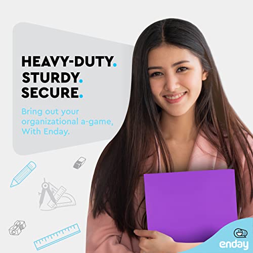 Enday Plastic File Folder with 2 Pockets, Purple, Letter Size, 11.5 x 9.5 in - color: Purple, size: 1