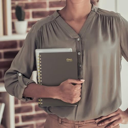 Mead Planner 2026-2027 Weekly & Monthly Academic 15-Month April-June, 5.5" x 8.5", Ground Coffee (CAW42004) - color: Ground Coffee, size: 5.5"W x 8.5"H, style: 2026-2027