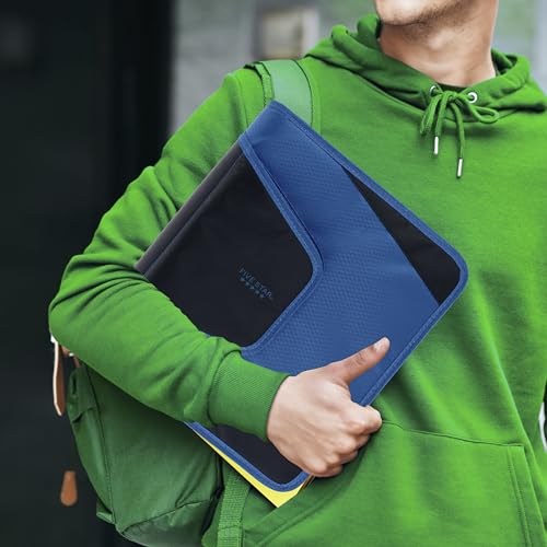 Five Star Zipper Binder, 1-1/2 Inch 3-Ring Binder with Round Rings, 3-Pocket Expanding File, 500 Sheet Capacity, Blue (72202) - color: Blue