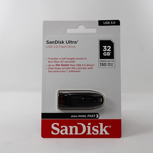 SANDISK 32GB Ultra USB 3.0 Flash Drive - SDCZ48-032G-UAM46, black - size: 32GB
