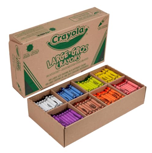 Crayola Crayon Classpack 400ct (8 Colors), Bulk School Supplies, Teacher Classroom Must Haves, Preschool & Kindergarten, Large Crayons for Kids & Toddlers - size: 400 Count (Pack of 1)