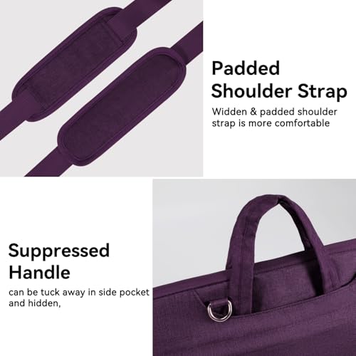 Voova Laptop Bag 15.6 Inch, Waterproof Computer Sleeve Carrying Case with Shoulder Straps & Handle Compatible with Macbook Air 15 M2/M3/M4, MacBook Pro 15/16, 15-16 Inch Hp Dell Lenovo, Dark Purple - color: Dark Purple, size: 14-15.6In & 2019 New Macbook