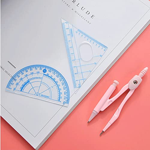 Compass Geometry Kit Compass Ruler Set Student Geometry Math Set Metal 8-Piece Measurement Design Compass Drawing Tool Math Geometry Kit Compass Set (A) - color: A
