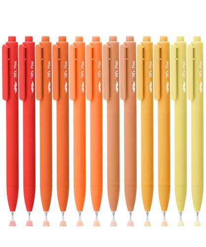 Mr. Pen- Retractable Gel Pens, 12 Pack, Black Ink, Summer Morning Barrel | Fine Point 0.5mm, Fast Dry, Smooth Writing, Cute Pens for Drawing, Writing Planner and School Supplies - color: Summer Morning Barrel, Black Ink, size: 12 Pack