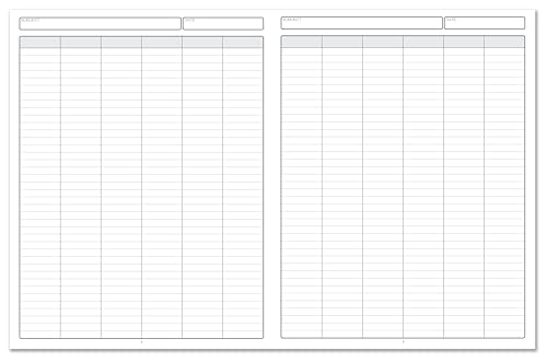BookFactory 6 Column Book, Hardbound Columnar Notebook, 100 Pages - size: 6 Column, style: Laminate Hardbound
