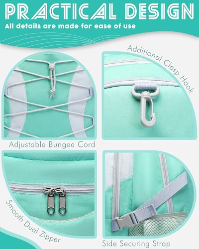 BLUEFAIRY Middle High School Backpack for Boys Girls Large Bookbag with Laptop Compartment Back to School Book Bags for Teens Teenagers Mochilas Escolares para Niños Niñas (Mint Green/Gray, Solid) - color: Mint Green/Gray