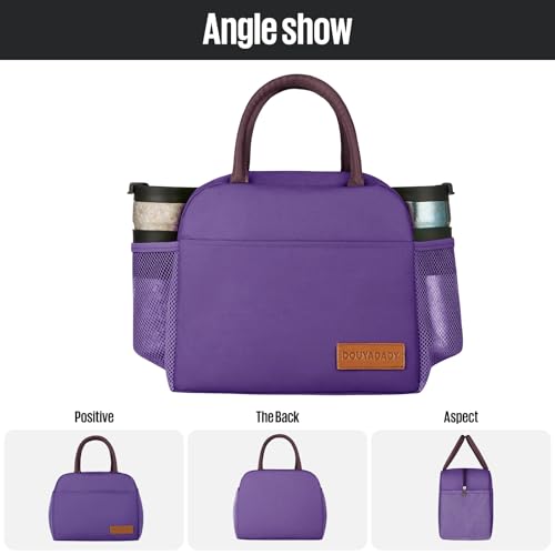 douyadady Lunch Bag Women/Men Lunch Box Women/Men (Dark purple) | Spacious Lightweight Waterproof Sturdy Durable Great Value For Office Work School Picnic Travel - color: Dark Purple