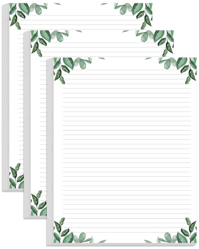(3-Pack) Stationery Lined Paper, Letter Size Unpunched Ruled Filler Paper, 300Sheets / 600Pages Loose-Leaf Line Paper, 100gsm White Paper, 8.5'' x 11'', Leaf - size: 300 Sheets, style: Unpunched