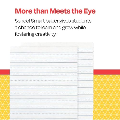 School Smart-85353 Skip-A-Line Ruled Writing Paper, 3/8 Inch Ruled Short Way, 8 x 10-1/2 Inches, White, Pack of 500 - size: 8" x 10.5" - 3/8" Ruled