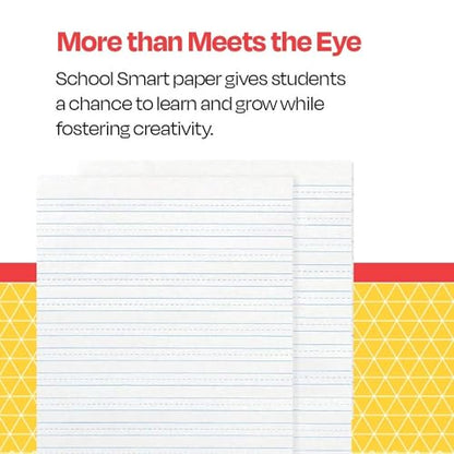 School Smart-85353 Skip-A-Line Ruled Writing Paper, 3/8 Inch Ruled Short Way, 8 x 10-1/2 Inches, White, Pack of 500 - size: 8" x 10.5" - 3/8" Ruled