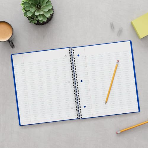 Staples Premium 3-Subject Notebook, 8.5" x 11", College Ruled, 150 Sheets, Blue - size: 1 Pack