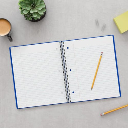 Staples Premium 3-Subject Notebook, 8.5" x 11", College Ruled, 150 Sheets, Blue - size: 1 Pack