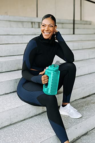 Goals Half Gallon Water Bottle with Straw - color: Aquaviva, size: 64 Ounces