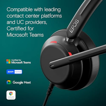 EPOS Impact 730T Mono Wired USB C and USB A Headset for PC with Noise-Canceling Mic, Microsoft Teams Certified, in-Line Controls, Comfortable Fit, Ideal for Office Calls, Remote & Hybrid Work - style: Wired, USB-C Mono, with Microsoft Teams Certification