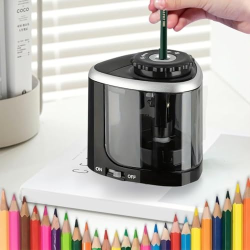 1PCS Pencil Sharpener -Sharpener for Wood & Graphite Pencils - Portable for Home, Office (Black) - color: Black