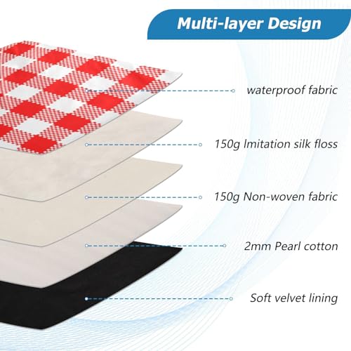 Laptop Sleeve Gingham Plaid Red White Computer Carrying Case Notebook Briefcase Tablet Puffy Cover Durable Waterproof PC Bag for 13.3-14" Pro Air Max - color: Multi-005