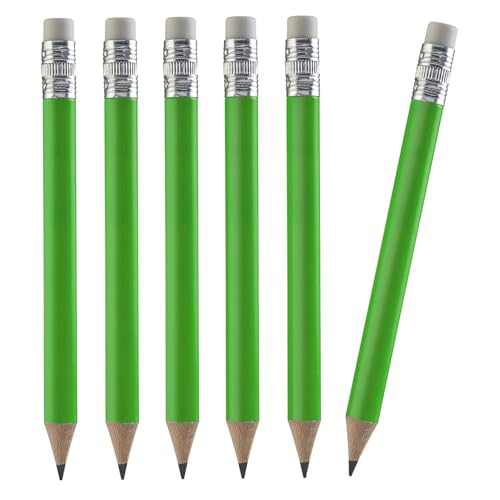 TH Golf Wood-Cased #2 Mini Pencils With Eraser, Pre-sharpened, HB Lead Bulk Box, 200 Count (Neon Green) - color: Neon Green