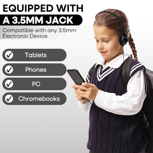 Kids Headphones Bulk 30 Pack for School Classroom Students Children Toddler Boys Girls Teen Adults - color: Black, size: 30 Pack
