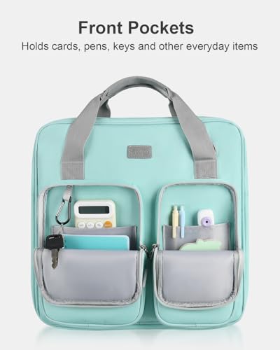 3 Inch Zipper Binder 3 Ring with Sturdy Shoulder Strap & Multi-Pocket, Binder with Zipper Holds Up to 700 Sheets for Office School, Compatible with 13” MacBook Laptop ipad(Light Blue) - color: Light Blue