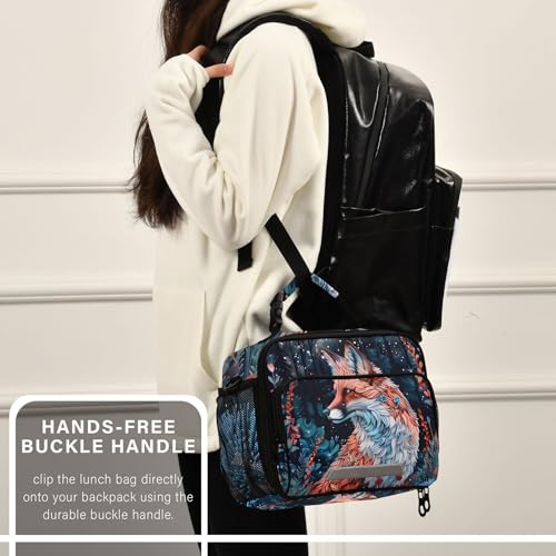 MNSRUU Student Lunch Bag Beautiful Fox Insulated DinnerTotes Picnic Bag Lunch Box with Adjustable Shoulder Strap for Teen Kids Adults - color: Fox I9752