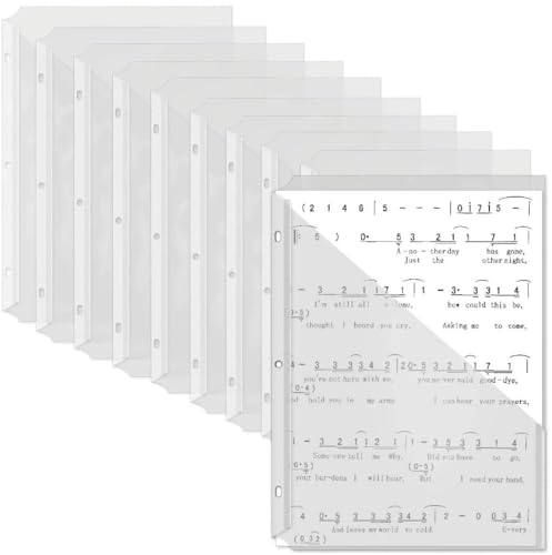 OEBSR 30Pack 3 Hole Punch Clear Plastic Document Folders,Organized Up Poly Translucent Slash Slash File Jacket US Letter/ A4 Size 18C(1.8mm),L-Tape Transparent Document Folders Copy Safe Pockets