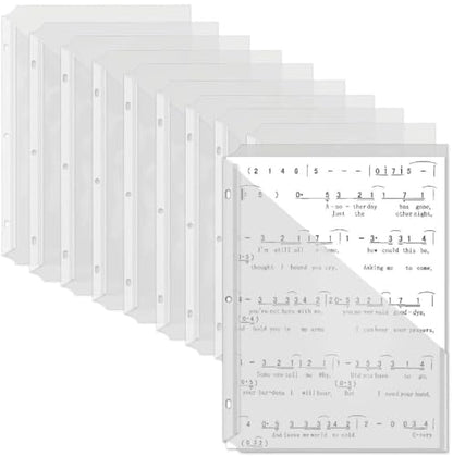 OEBSR 30Pack 3 Hole Punch Clear Plastic Document Folders,Organized Up Poly Translucent Slash Slash File Jacket US Letter/ A4 Size 18C(1.8mm),L-Tape Transparent Document Folders Copy Safe Pockets