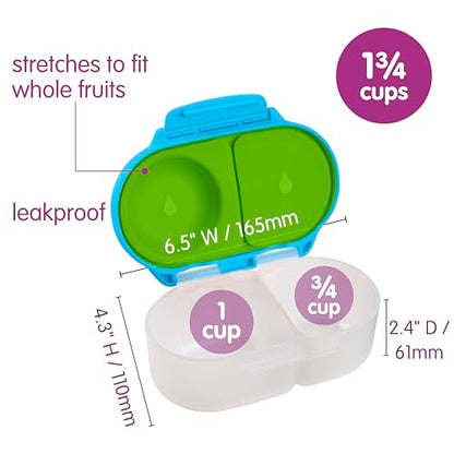 b.box Mini Lunch Box + Snack Containers for Kids 2-Pack - 4.25 + 1.75 Cups, Leakproof Bento Box for Kids, Lunch Containers for School, Dishwasher Safe, BPA Free, PFAS Free, Ages 3+ - Ocean Breeze - color: Ocean Breeze
