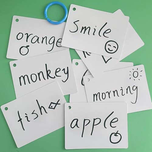 Double-Side Dry Erase Index Card - 20 Laminated Cards for Versatile Use | Laminated Cardstock 4.3x 3.1 inch, Reusable Blank Cards for Home, Work, School, Study Guide, to Do Lists, DIY Teaching Aids
