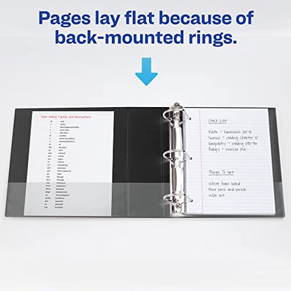 Avery Heavy-Duty View 3 Ring Binder,3 Inch One Touch Slant Rings,3.5" Spine,1 Black Binder (79100),(Pack of 4) - size: One Size (Pack of 4)