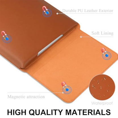 Custom Name Initials Sleeve Case for MacBook Air 15.3 inch M4 M3 M2 A3241 A3114 A2941, Pro 16 inch A3403 A3186 A2991 A2485 A2780 A2141, Pro 15 A1707 A1990 PU Leather Slim Bag Cover with Stand Black - color: Black, size: 15-16 inch