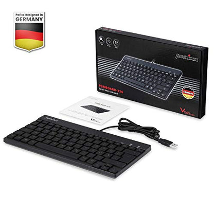 Perixx PERIBOARD-326 Wired Mini Backlit USB Keyboard with Low Profile Keys, US English Layout (11607) - style: backlit - USB