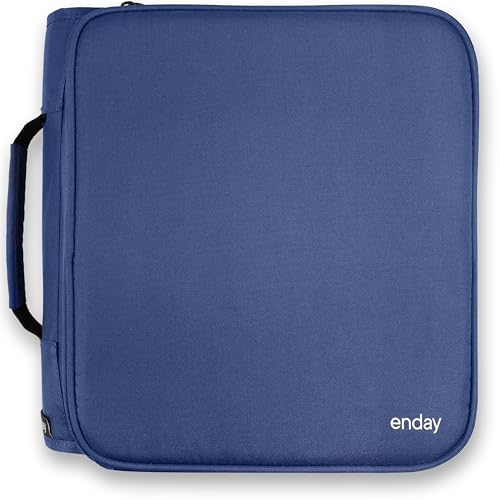 Zipper Binder 3 Ring, Large 2 Inch Binder with Zipper, 880 Sheet Capacity with Durable Handle, Multiple Pockets School Organizer, Blue - by Enday - color: Blue