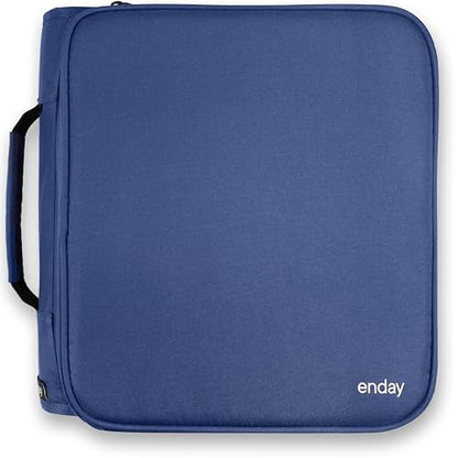 Zipper Binder 3 Ring, Large 2 Inch Binder with Zipper, 880 Sheet Capacity with Durable Handle, Multiple Pockets School Organizer, Blue - by Enday - color: Blue