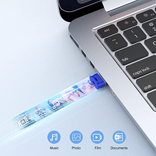 K&ZZ 64GB 5 Pack USB Flash Drives with Lanyard 64G Small USB Drive Ultra Fit Flash Drives Mini Thumb Drive 64 GB Micro USB 2.0 Pen Drive, Blue - color: Blue (5Pack), size: 64GB 2.0