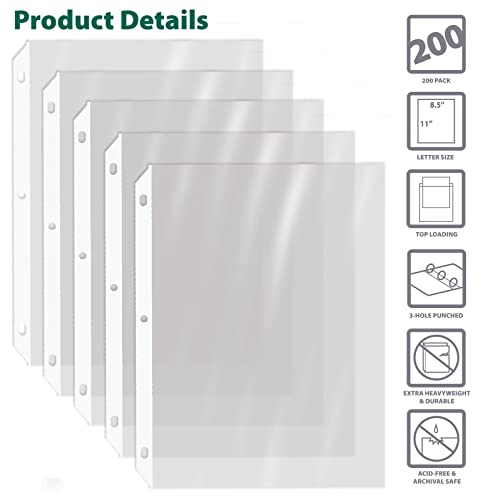 GOLD SEAL 200 Count Diamond Clear Extra Heavyweight Sheet Protectors, 4 mils Strong,8.5 x 11, Top Load, 200 Boxed Sheet Protectors - size: 200 pack