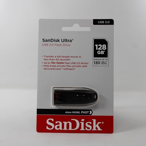 SANDISK 128GB Ultra USB 3.0 Flash Drive - SDCZ48-128G-U46, Black - size: 128GB