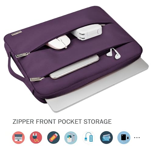 Voova Laptop Sleeve Carrying Case 14 15 Inch Compatible with MacBook Air 15 M2/M3/M4 2022-2025, MacBook Pro 15, Hp Chromebook 14, Waterproof Slim Computer Cover Bag,Dark Purple - color: Dark Purple, size: 14-15 Inch